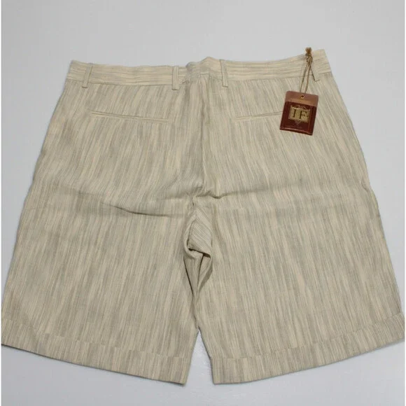 Italo Ferretti NWT Chino / Bermuda Shorts Size XL Beige Melange Cotton & Linen